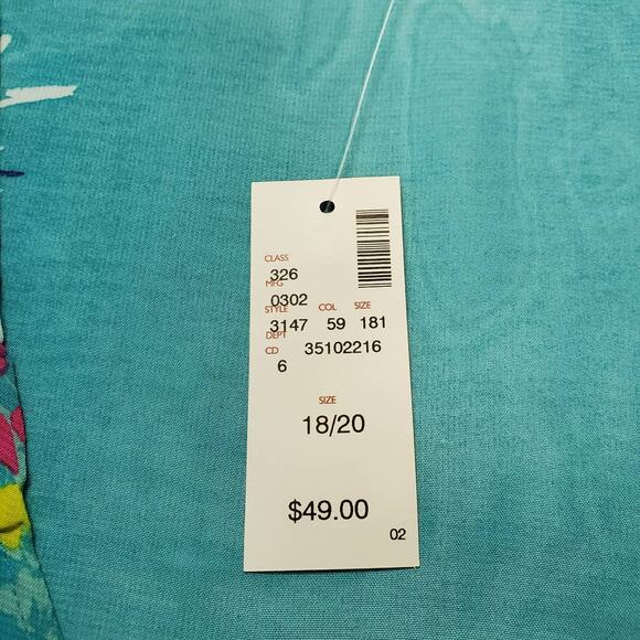 Avenue SS Open Front Chiffon Cardigan Women's 18/20 Teal Floral Lightweight NWT - Picture 8 of 10